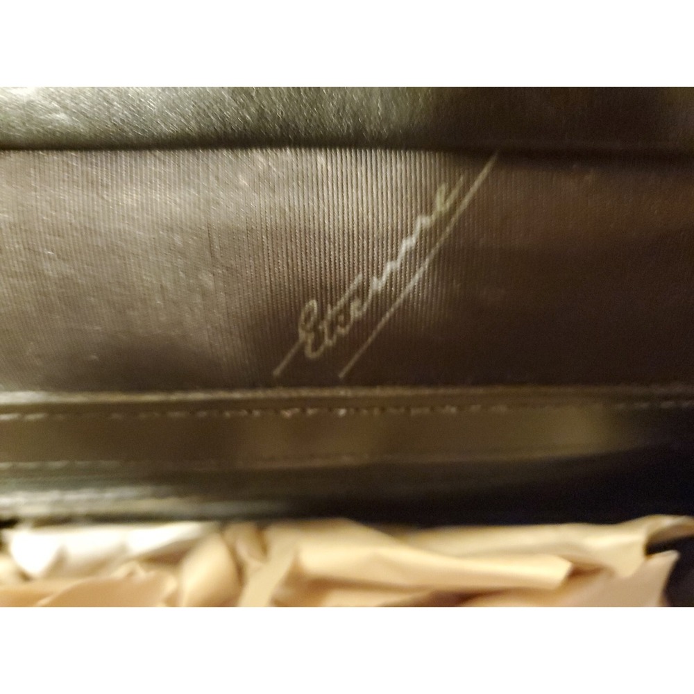Vintage Etienne Aigner Black Leather Croc Trim Crossbody Spring Closure purse - Picture 4 of 7